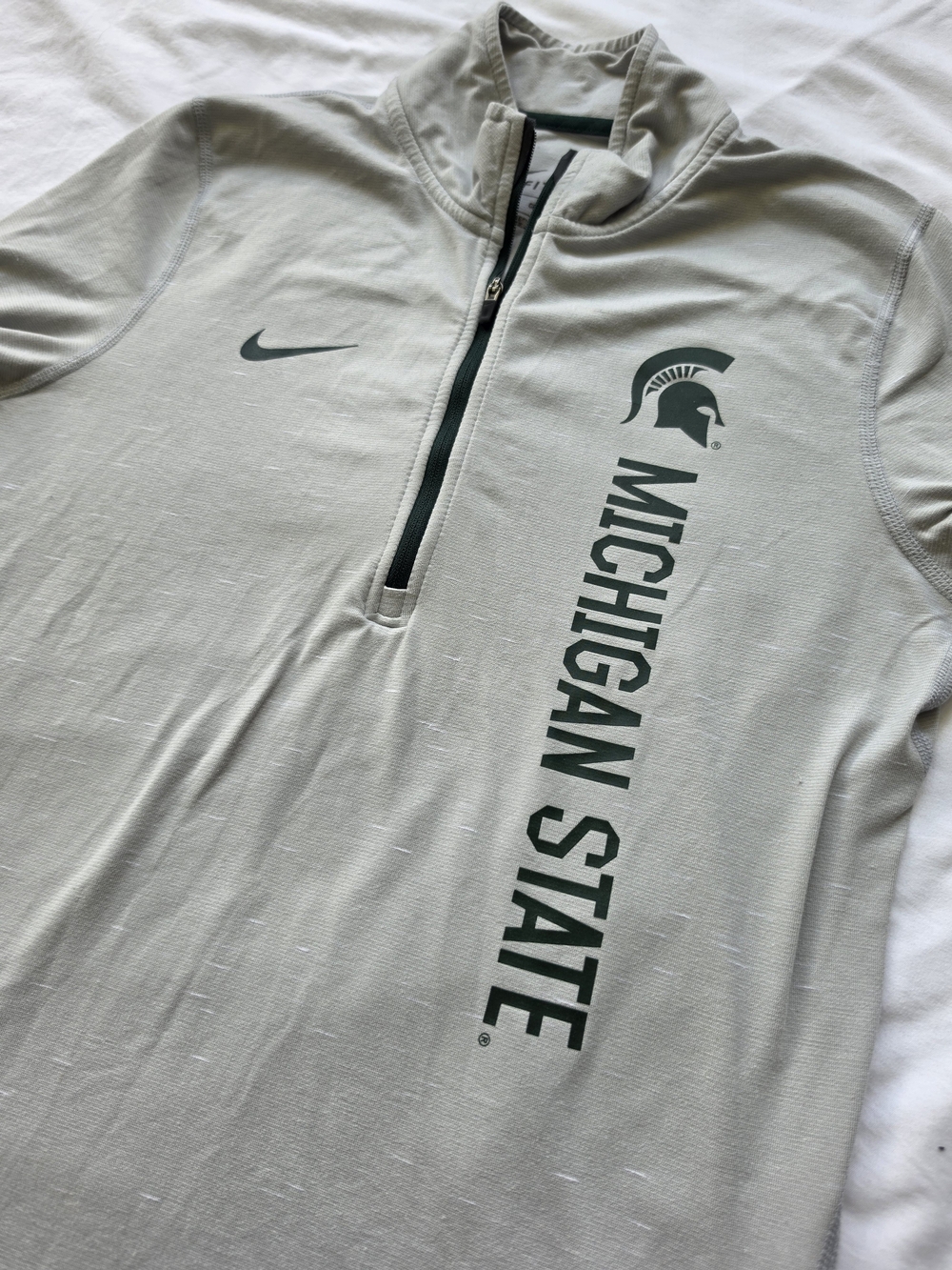 Nike Michigan State Spartans Dri-FIT Quarter Zip Womens Small Gray MSU